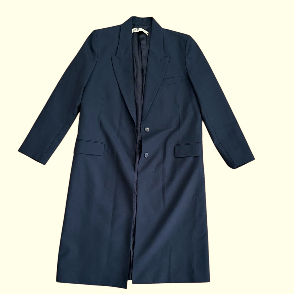 Zara Black Long Suiting Coat Sz.S